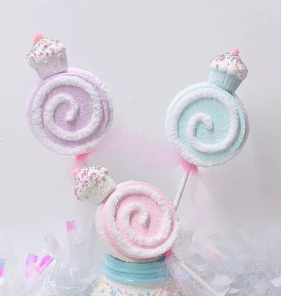 Pastel Candy Cupcake Pick Tree 15 Inch - Etsy | Etsy (US)