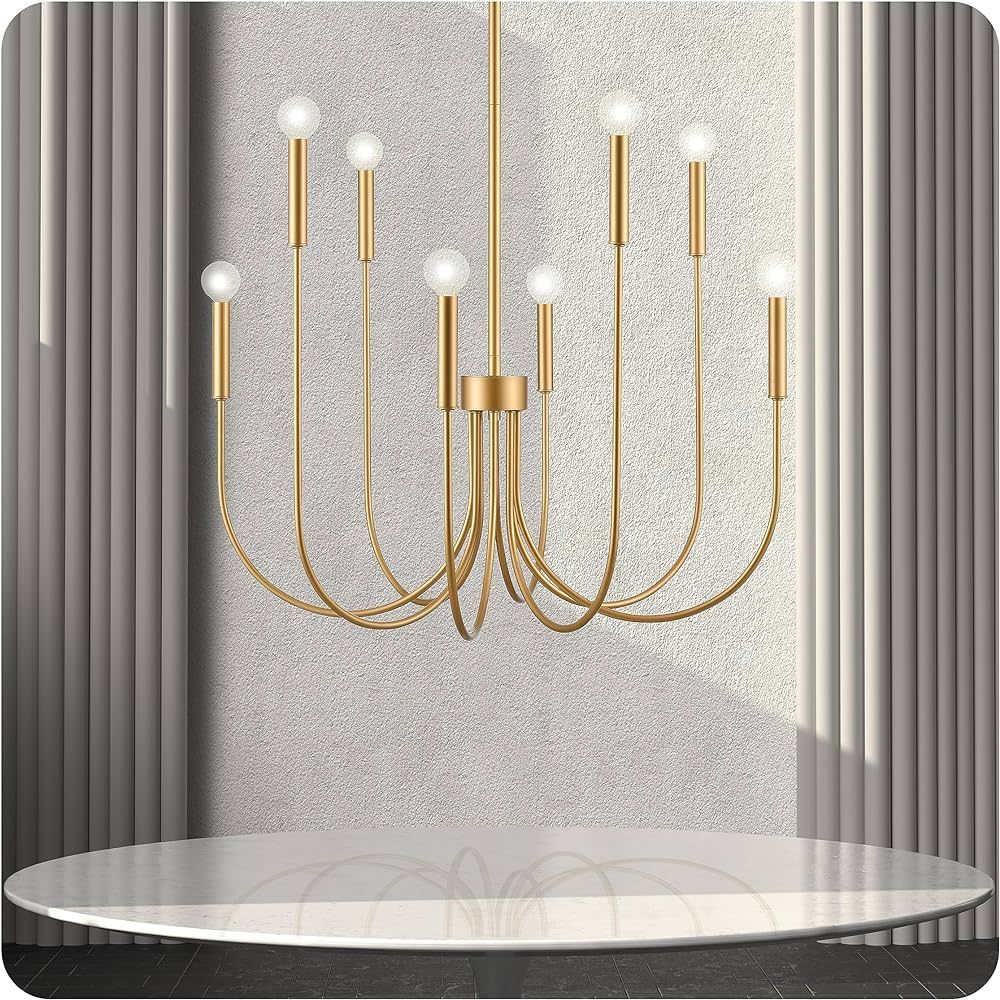 Elk Home Ulla 8-Light Chandelier - in Gold Finish, 28-Inch Wide, Transitional Style | Amazon (US)