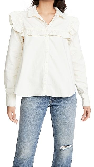 Samantha Ruffle Button Down Shirt | Shopbop