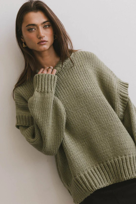 Josie Knit Sweater in Sage | Böhme US