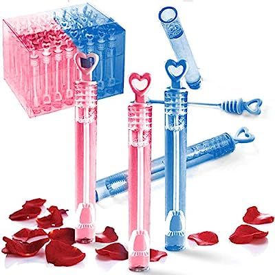 Liberty Imports 48 Pack Mini Heart Bubble Wands – Great Bridal Party Favors for Weddings and An... | Amazon (US)
