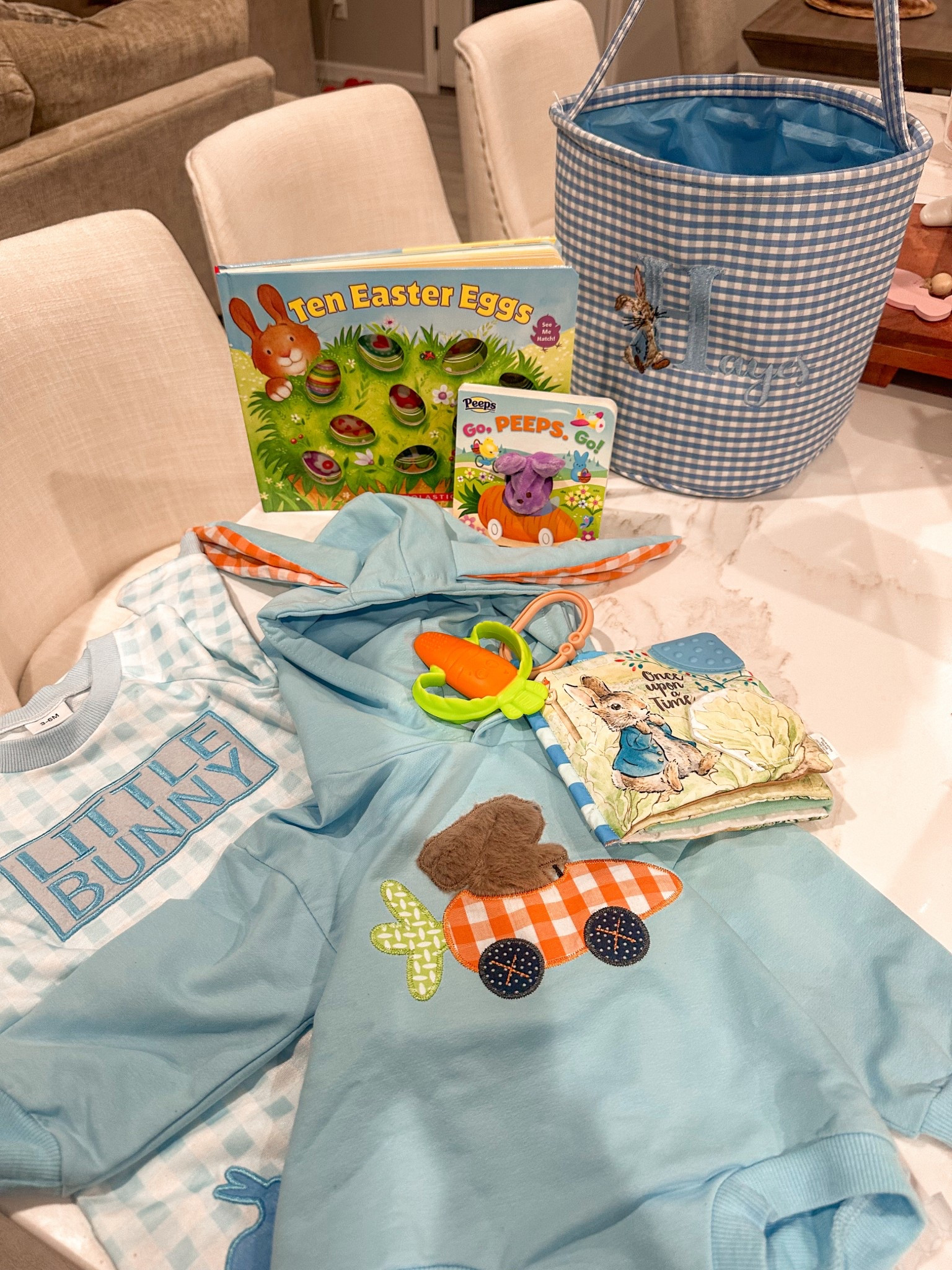 Easter basket for newborn baby boy #easterbasket #easterbasketideas #boyeasterbasket 