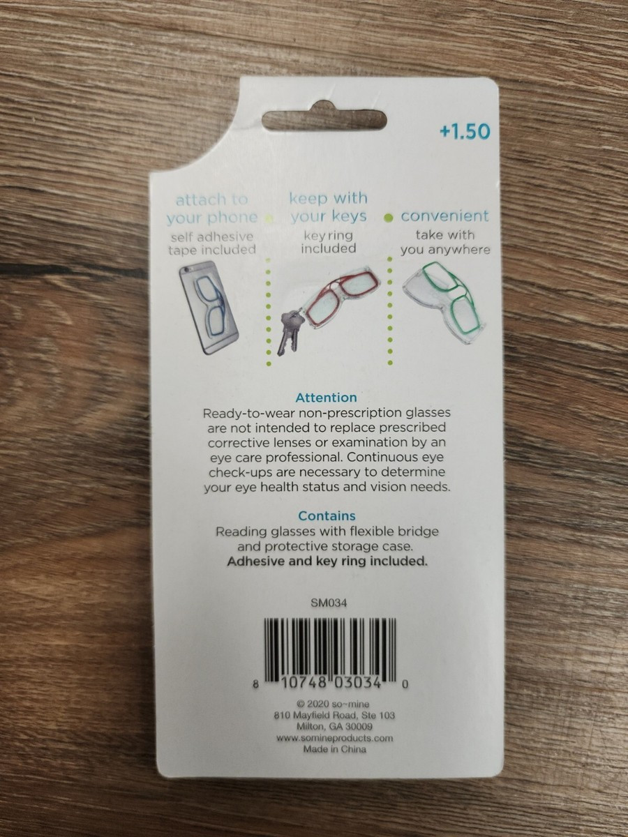 Reading Glasses SO MINE Brand “on the go” Mobile Reading Glasses +1.50 SILVER  | eBay | eBay US