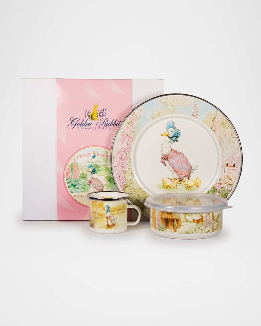 Golden Rabbit Kid's Jemima Puddle Duck 3-Piece Dinnerware Set | Neiman Marcus