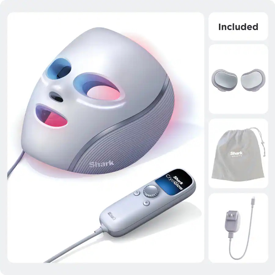 Shark - CryoGlow Under- Eye Cooling + LED Anti-Aging & Skin Clearing Face Mask - Lilac | Best Buy U.S.