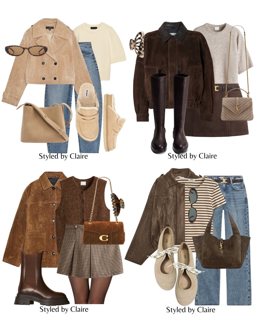 SUEDE JACKETS❤️‍🔥
Tags: Zara trending viral bomber blazer trench cropped barn collar jeans denim mikes knit top tote bag denim skirt knee high boots stripe tshirt lace ballet flats skort checked dogtooth alpaca top Chelsea boots stripe asks H&M autumn transitional inspo outfit ideas chic women’s style city break capsule wardrobe basics brown beige 

#LTKbag #LTKstyletip #LTKshoes