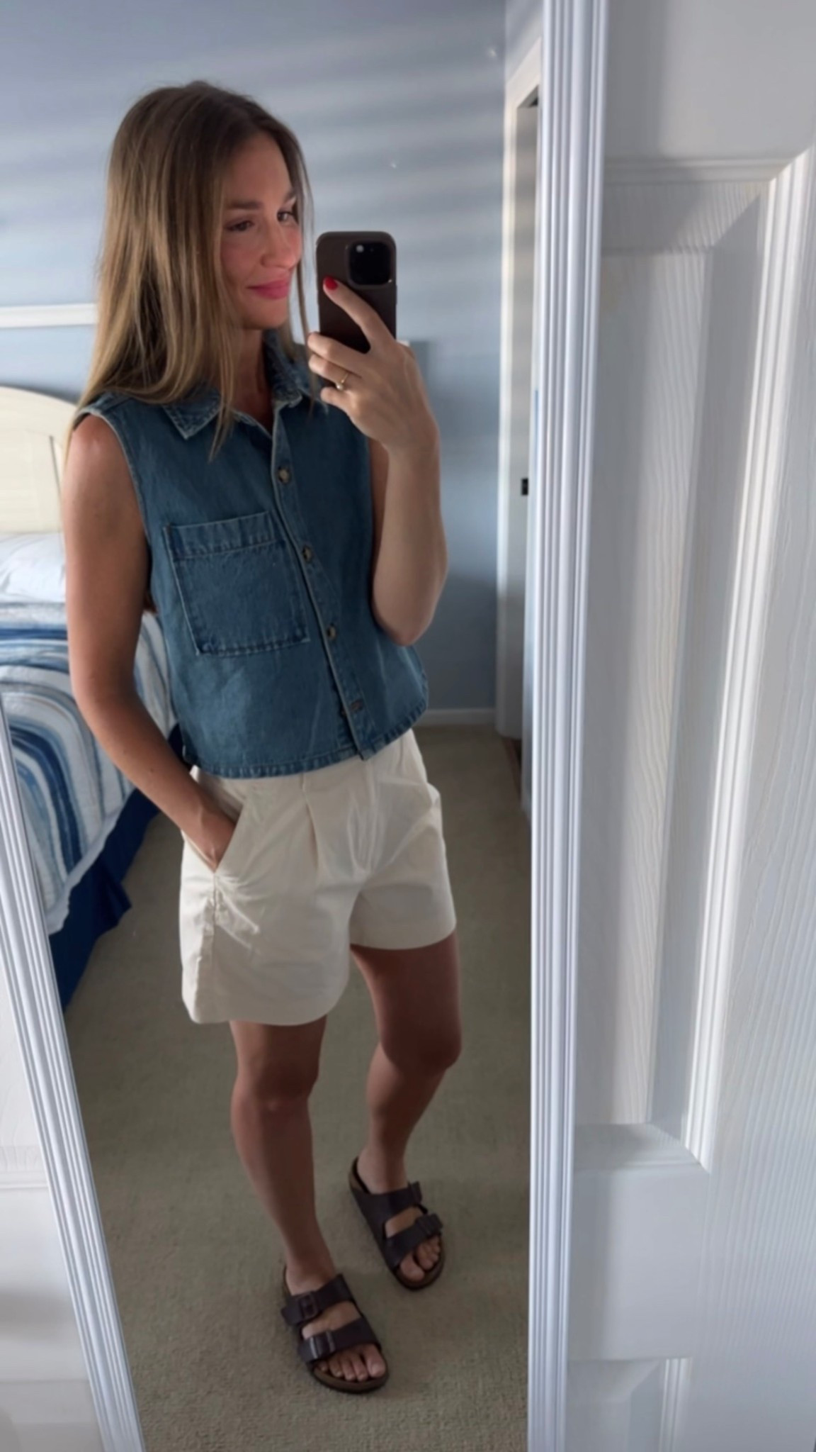 Timeless staples to add to your wardrobe. • 5’10” 140lbs // denim top: s / similar shorts (that I also have): 6 / sandals: tts I wear a women’s 10 and got a 41

#LTKSummerEdit 

#LTKStyleTip #LTKSaleAlert