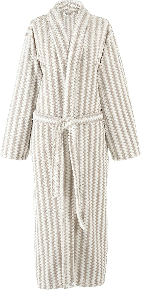Bubble Stripe Fleece Robe, Multiple Sizes, Multiple Colors, Solid Pattern | Amazon (US)