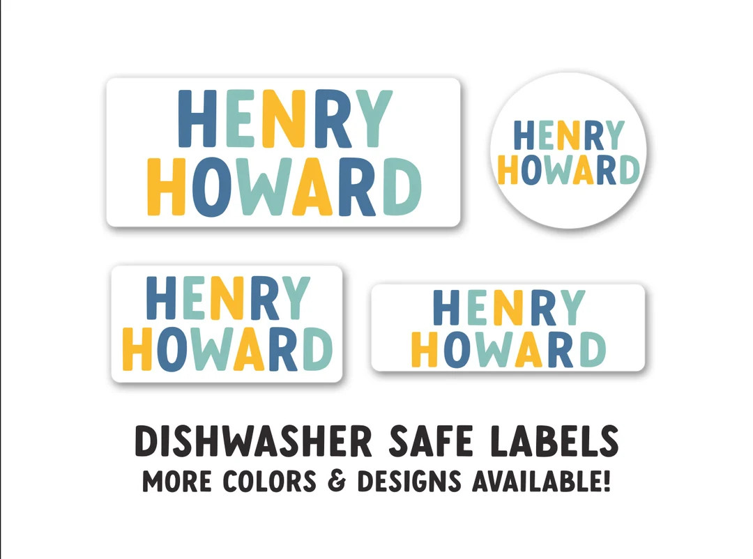 Colorful Name Labels, Daycare Labels, School Supply Labels, Waterproof Labels, Personalized Name ... | Etsy (US)