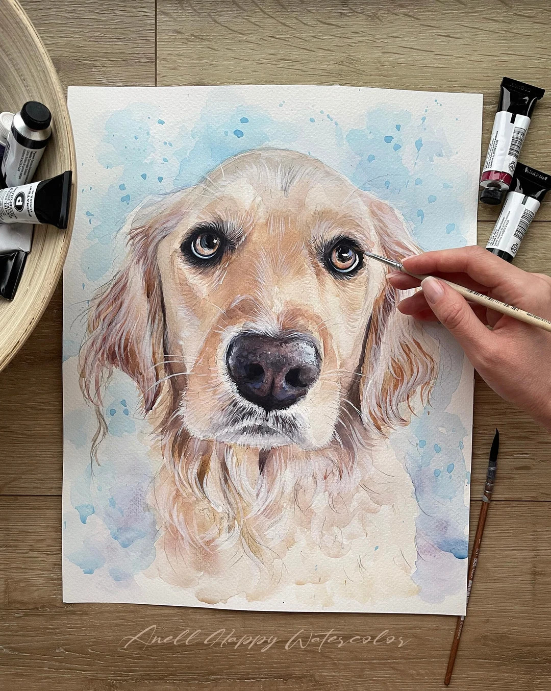 Custom Hand Painted Pet Portrait Custom Dog Portrait Custom Dog Painting Watercolor Original Pain... | Etsy (US)