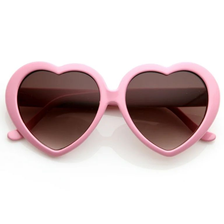 Large Oversized Womens Heart Shaped Sunglasses Cute Love Fashion Eyewear - 8182 | Walmart (US)