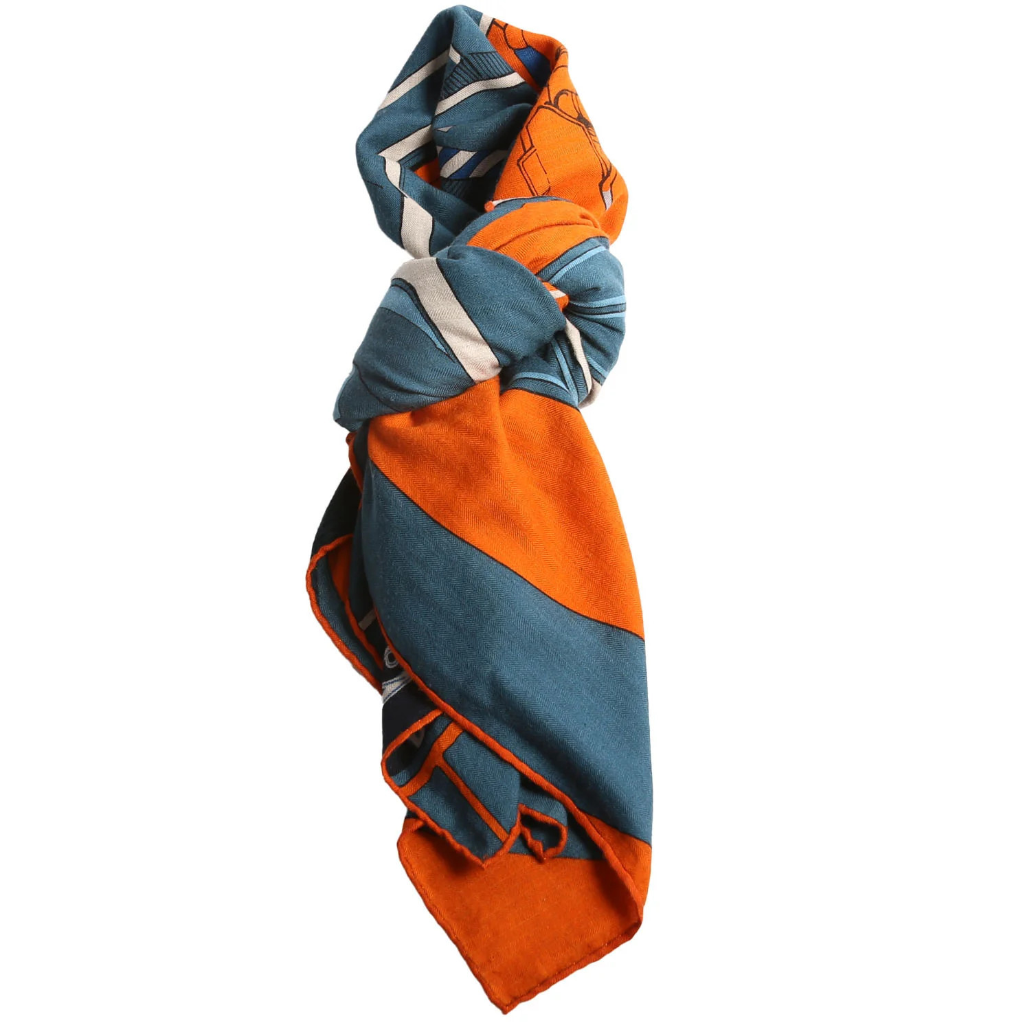 Mysterious Rider Shawl Silk/Cashmere 140 Scarf Multicolor | Keeks Designer Handbags