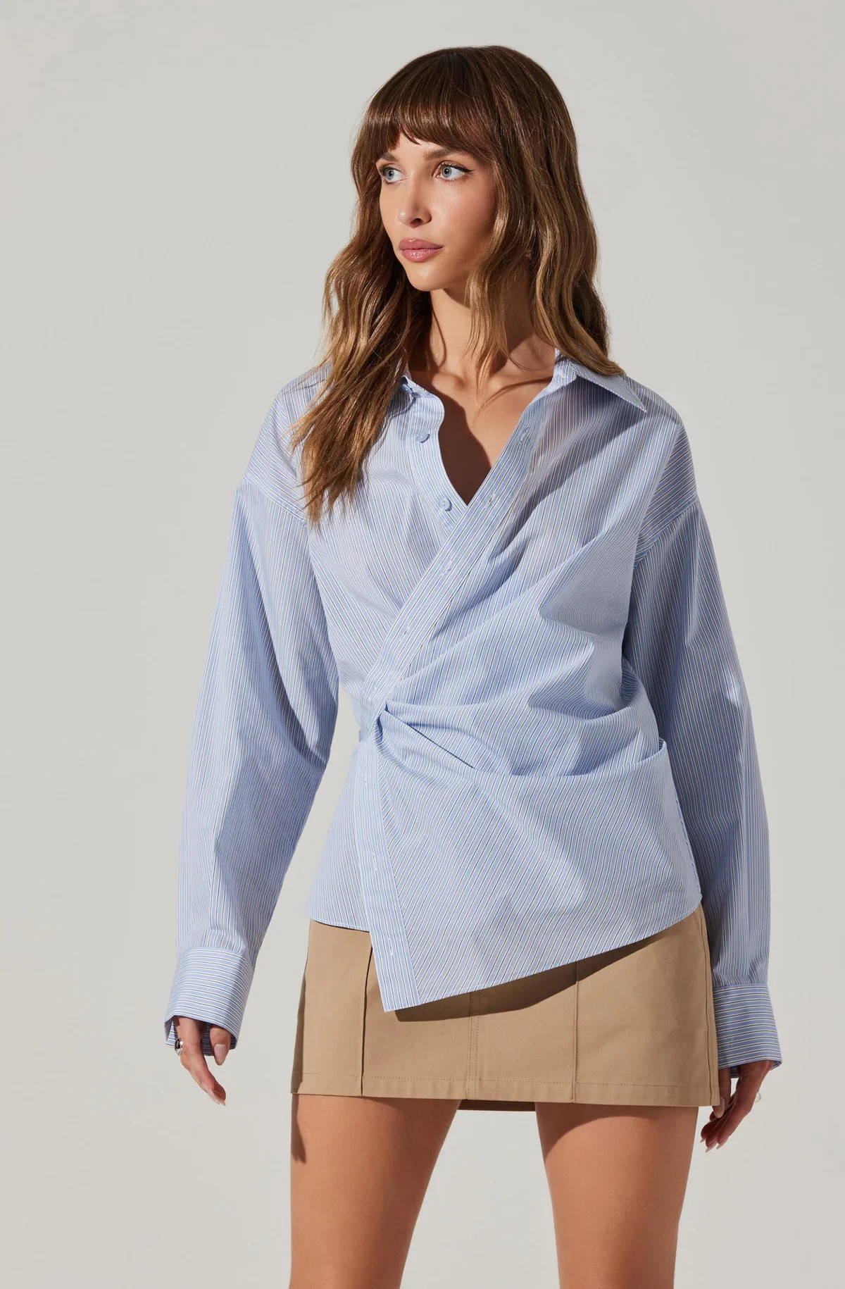 Flykra Asymmetrical Wrap Shirt | ASTR The Label (US)
