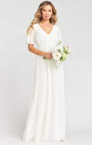 Emily Empire Maxi Dress ~ Wedding Cake Chiffon | Show Me Your Mumu
