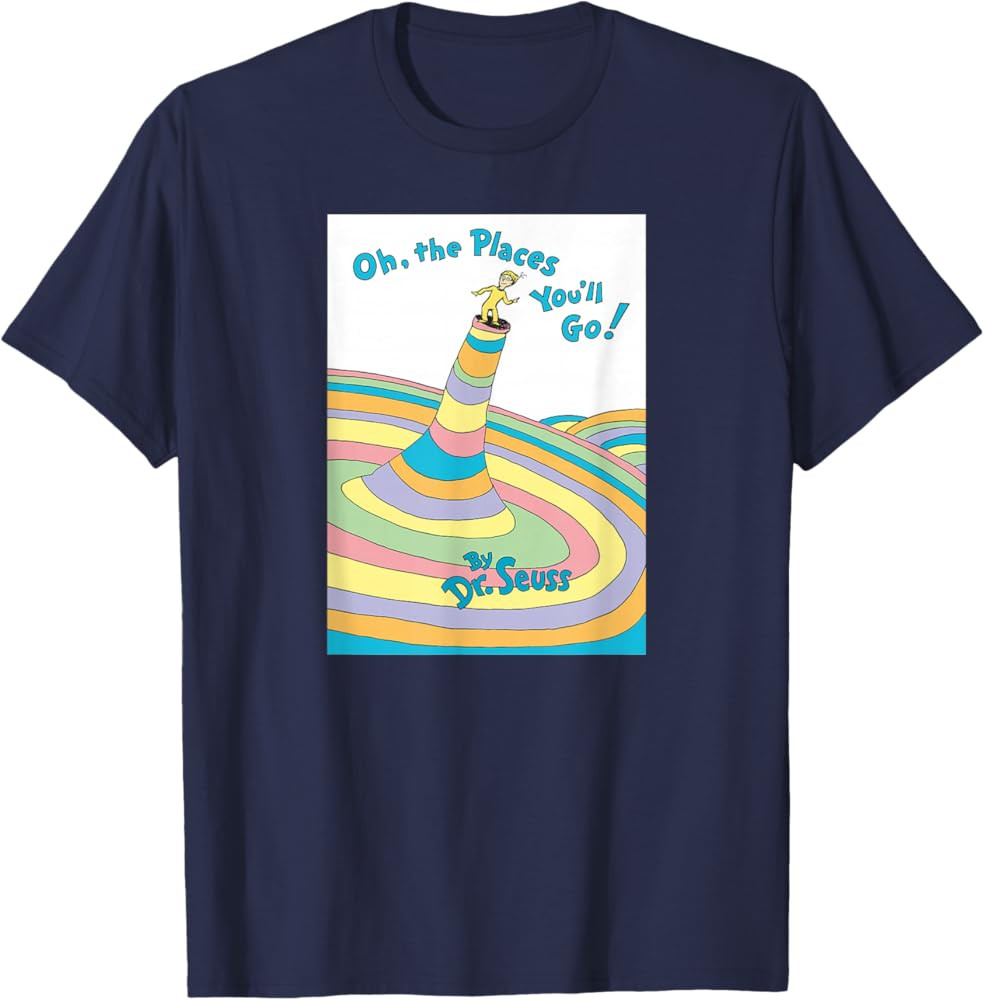 Dr. Seuss Oh The Places You'll Go Book Cover T-Shirt T-Shirt | Amazon (US)
