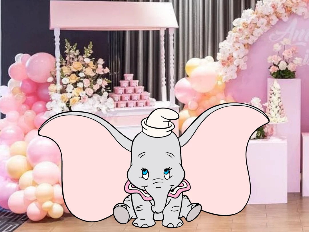 Dumbo Pastel Cutout, Backdrop Big Decor, Elephant Theme Party Decoration Baby shower Or Birthday ... | Etsy (US)