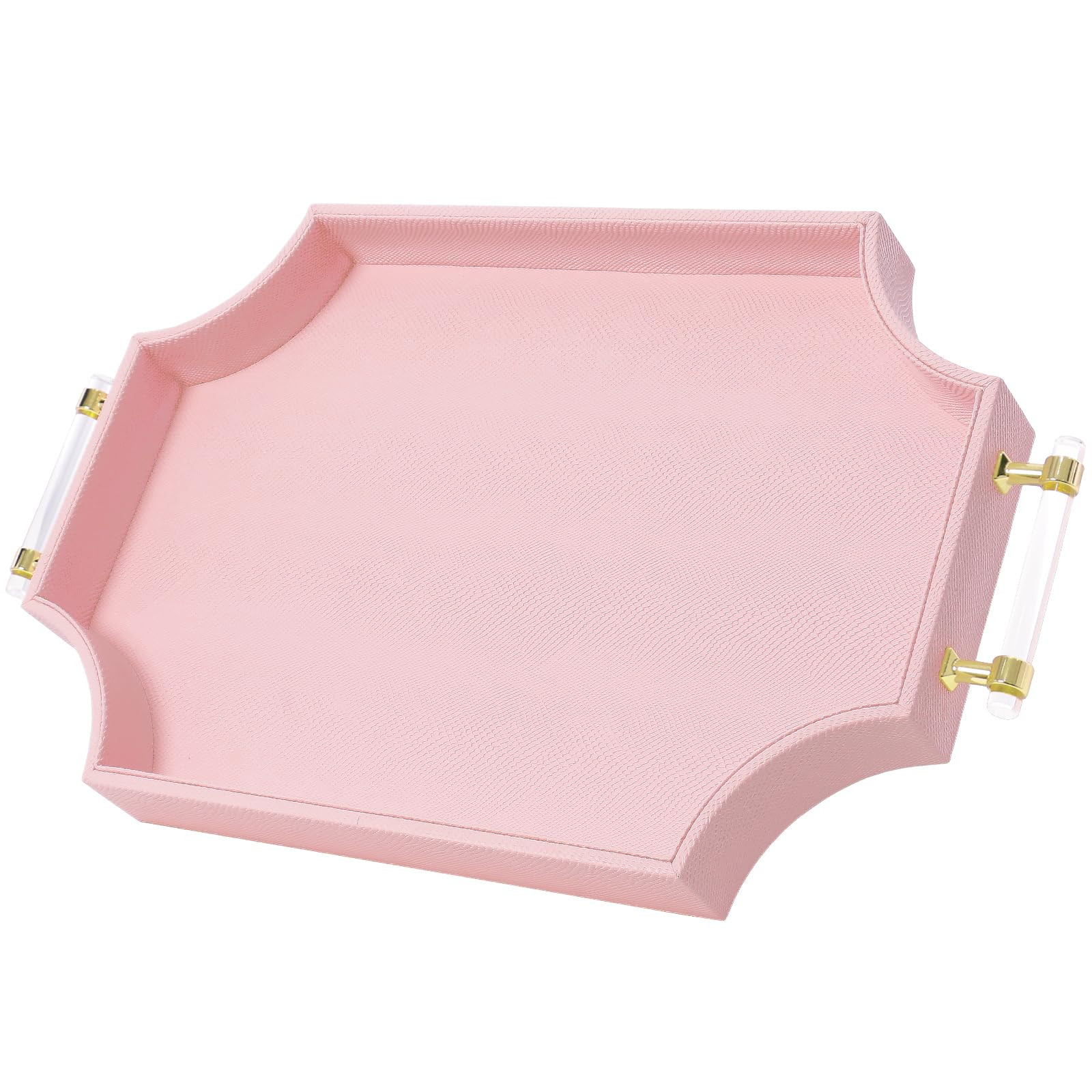 22.6'' × 13'' Coffee Table Tray Wave-Embossed Decorative Tray for Ottoman Home Decor Serving Tra... | Amazon (US)