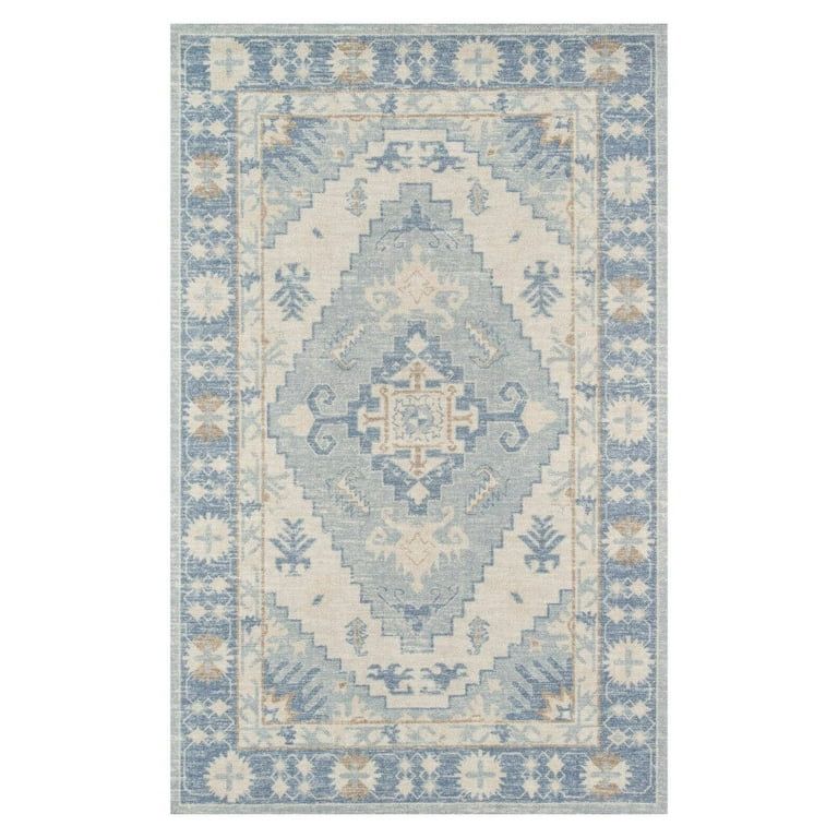 Momeni Anatolia Wool and Nylon Machine Made Blue Area Rug 7'9" X 9'10" | Walmart (US)