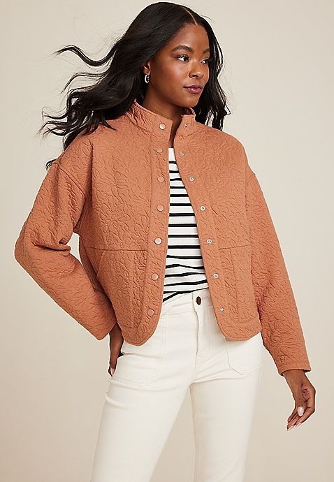 Floral Quilted Bomber Jacket | Maurices