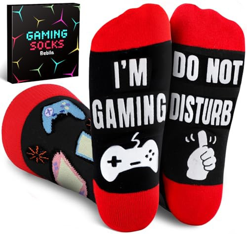 Bebila Funny Gaming Socks Valentines Day Gifts for Him Men Boys Husband Boyfriend Holiday Easter Basket Stuffers for Teens | Amazon (US)