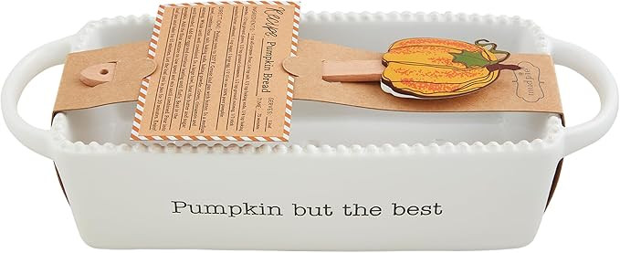 Mud Pie Pumpkin Baker Spatula Set; baker 4 1/2" x 11" | spatula 8" | card 3" x 4 1/2" | Amazon (US)