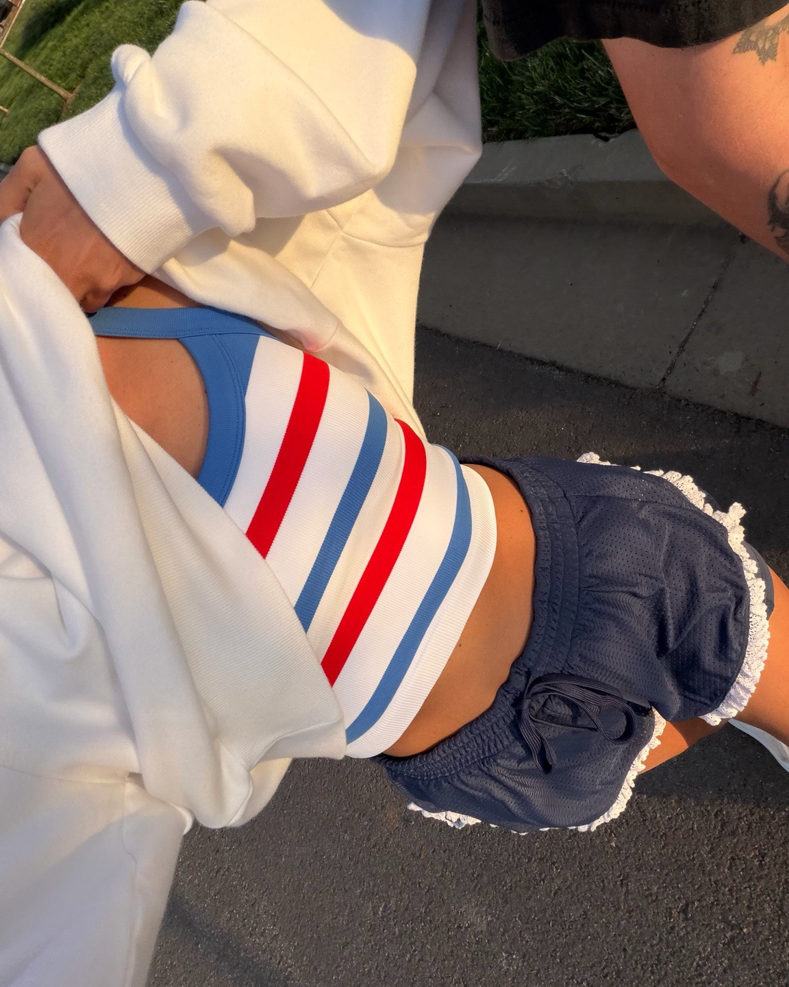 Perfect walking fit for MDW ❤️ want these shorts in every color! Medium pullover, small tank & shorts. Wish I would have done the XS shorts but they have a drawstring so it works!

#LTKfitnessgoals #LTKgrwm #LTKSaleAlert