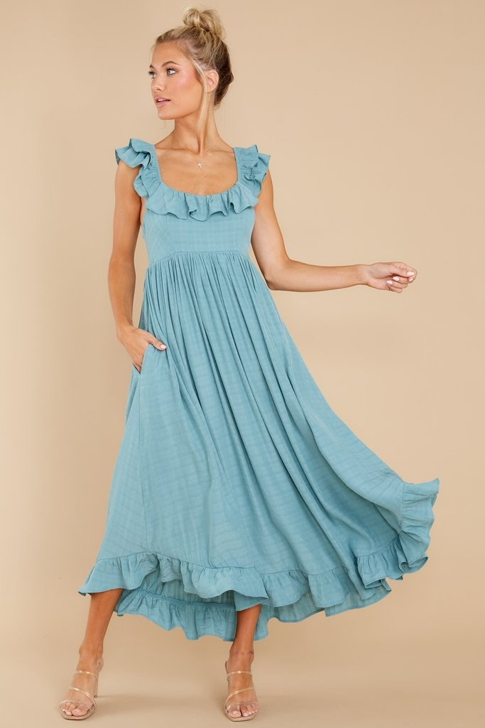 Your Dream Girl Turquoise Blue Midi Dress | Red Dress 