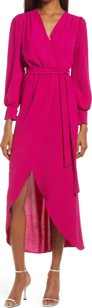 Long Sleeve Faux Wrap Dress | Nordstrom