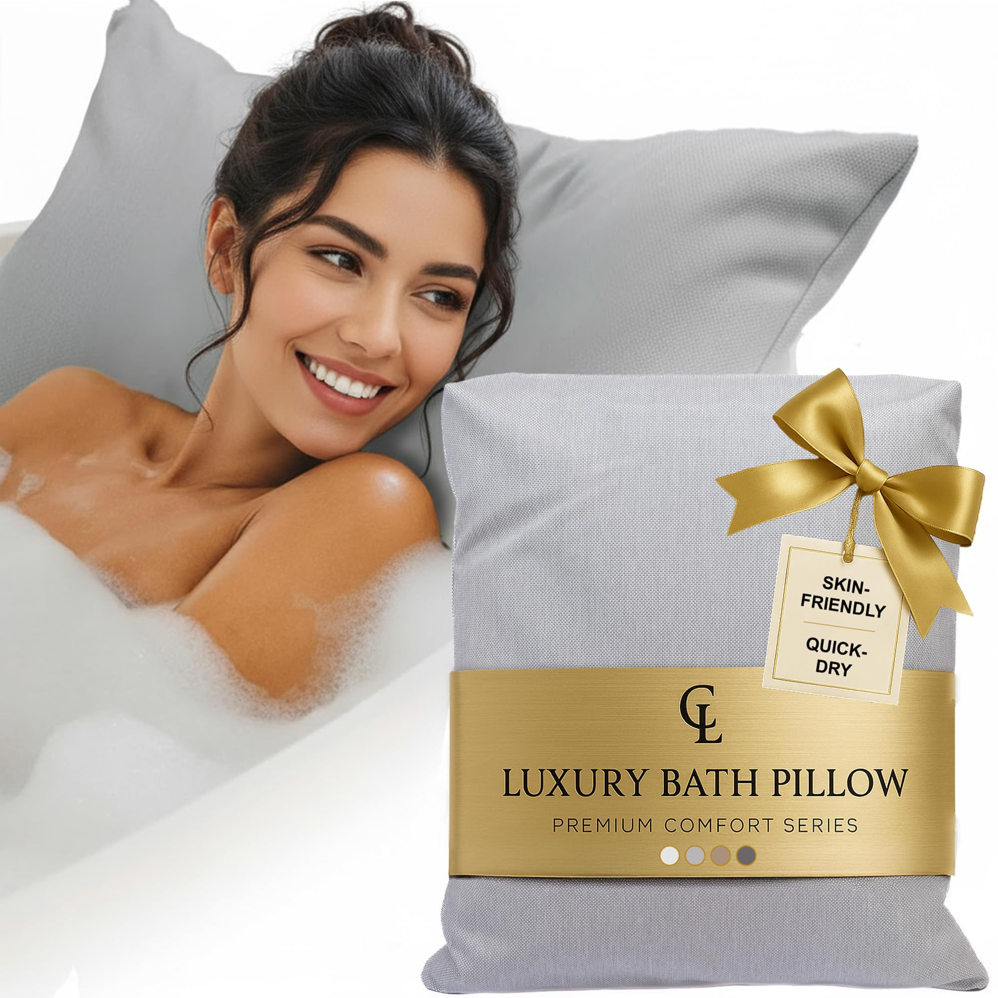 Luxury Bath Pillow for Tub - Thick and Comfortable Bathtub Pillow Support for Head and Neck and B... | Amazon (US)