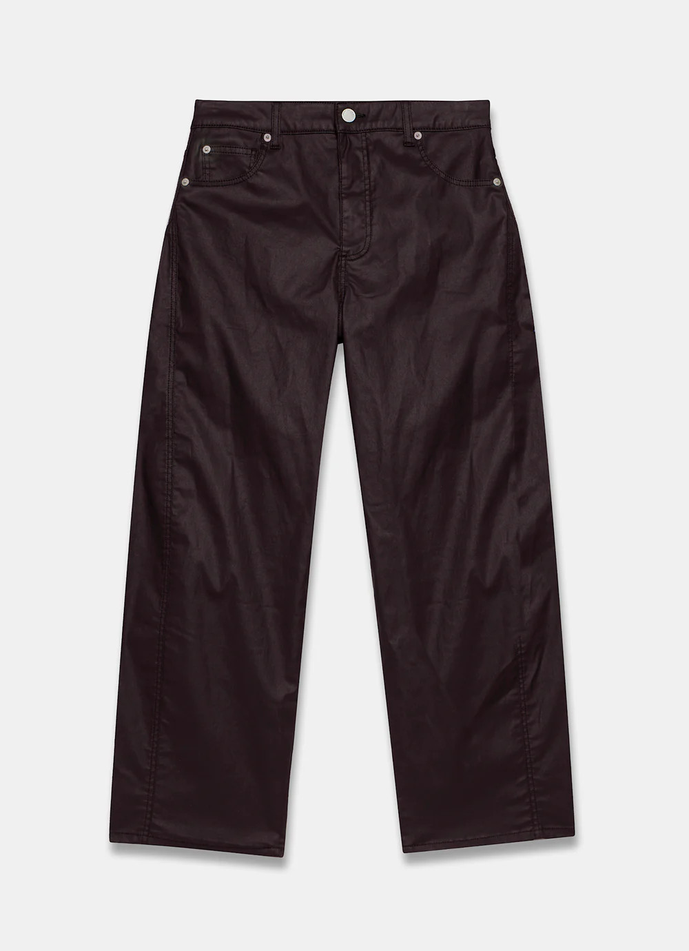 Brown Coated Barrel Leg Jeans | Mint Velvet