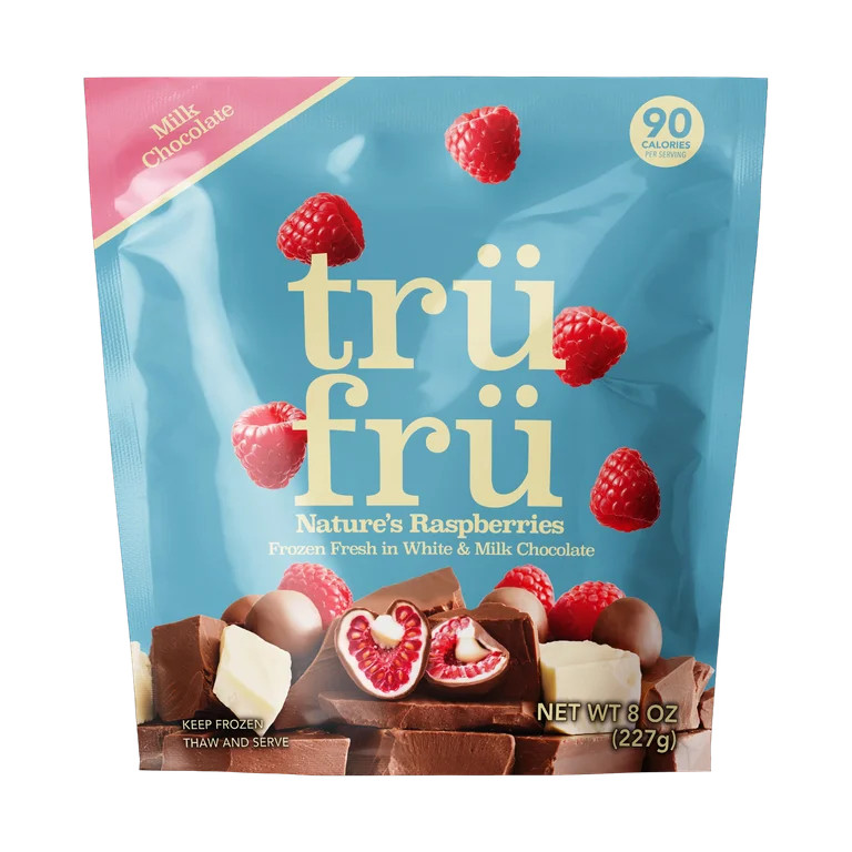 Tru Fru Frozen Raspberries in Milk & White Chocolate, 8oz | Walmart (US)