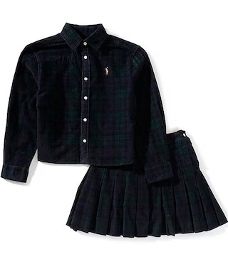 Polo Ralph Lauren Big Girls Corduroy Button-Down Shirt & Skirt 2-Piece Skirt Set | Dillard's | Dillard's