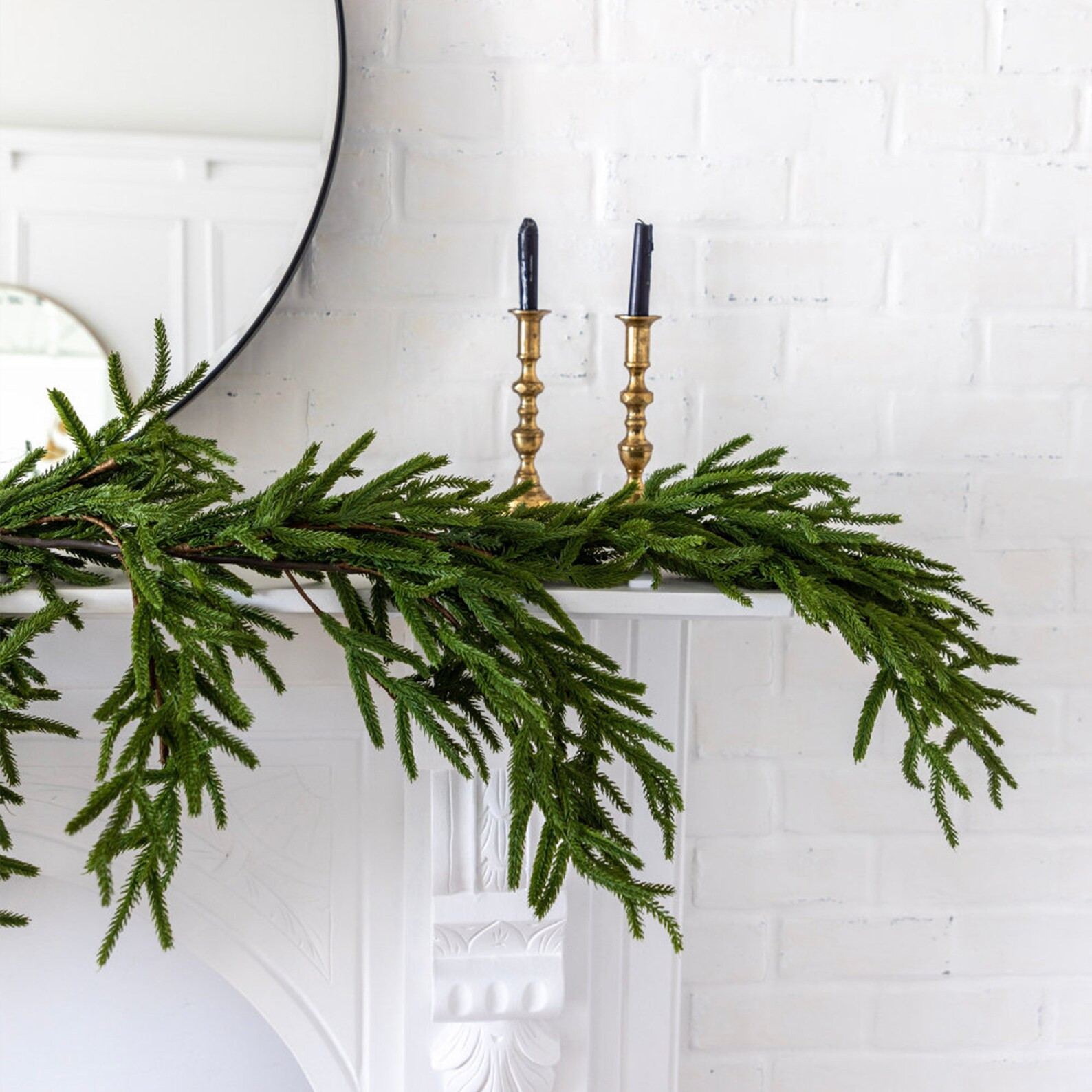 Norfolk Pine Garland Real Touch Christmas Holiday Front Door - Etsy | Etsy (US)