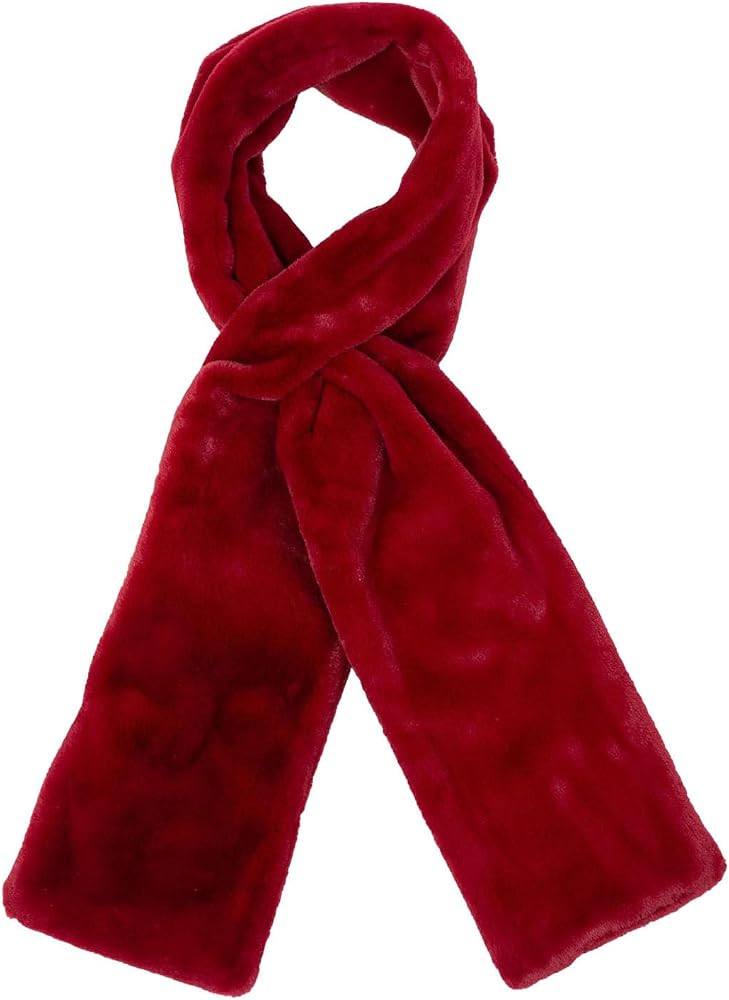 Faux-Fur Pull Through Scarf with Hidden Zipper Pocket for Women, Fur Neck Collar Scarf Cozy Wrap ... | Amazon (US)