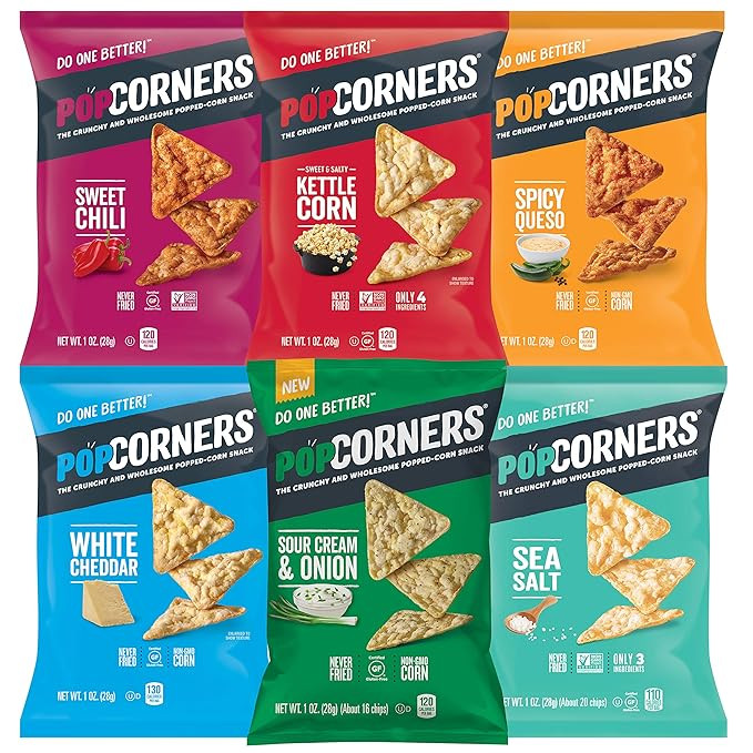 Popcorners Snacks Gluten Free Chips, 6 Flavor Variety Pack, (Pack of 20) (Assortment may Vary) | Amazon (US)