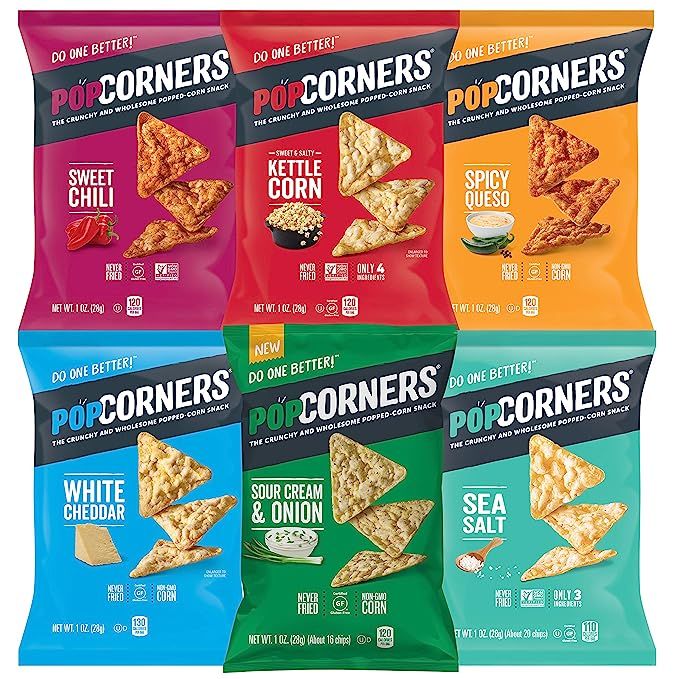 Popcorners Snacks Gluten Free Chips, 6 Flavor Variety Pack, (Pack of 20) (Assortment may Vary) | Amazon (US)