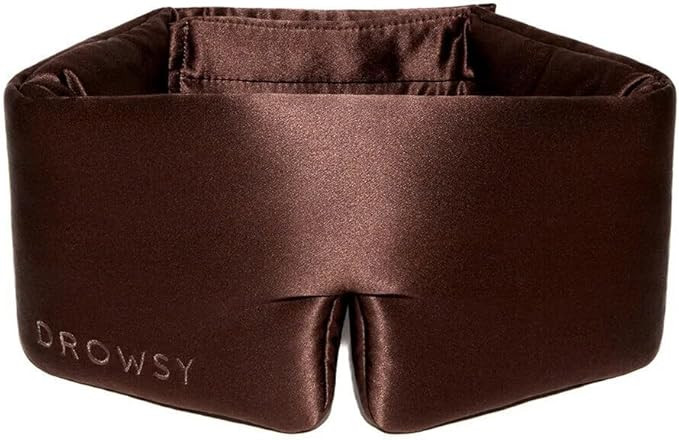 DROWSY Silk Sleep Mask - Face-Hugging, Padded Cocoon for Luxury Sleep in Total Darkness - 100% Pu... | Amazon (US)