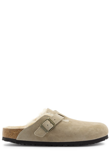Boston shearling-lined suede sliders | Harvey Nichols