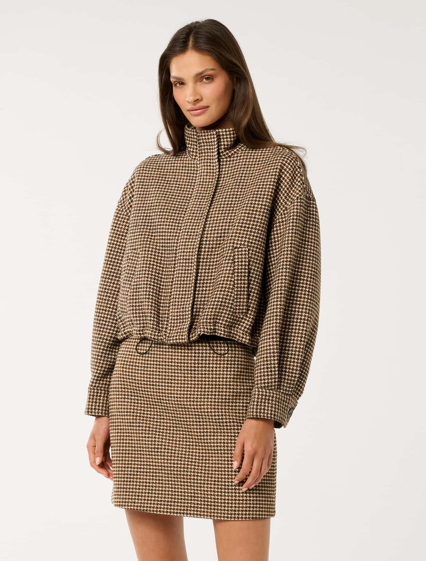 Kaia Check Crop Jacket | Forever New (AU)