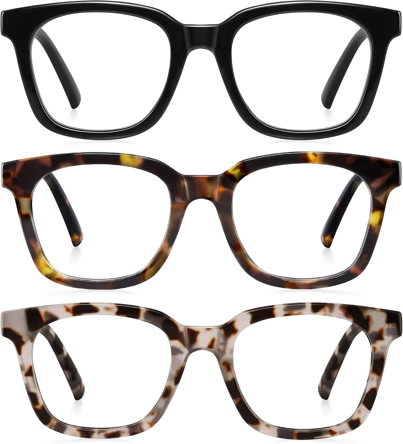 Reading Glasses for Women Men - Blue Light Blocking Magnifying Readers,Square Anti-Glare Computer Eyeglasses | Amazon (US)