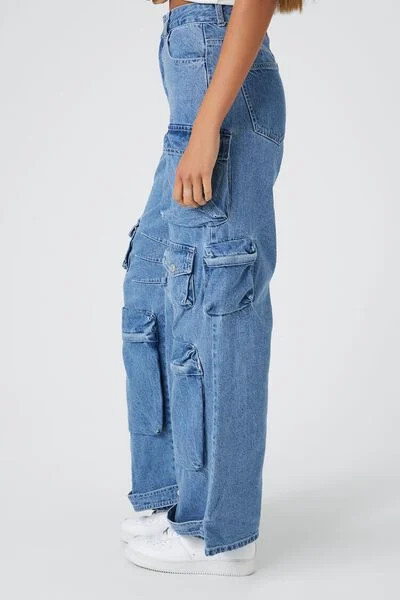Straight-Leg Cargo Jeans | Forever 21 (US)