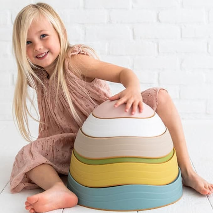 Bouncee Kids Balance Stones - 6 Pack Sensory Stepping Stones Toy Helps Toddler Balance | Amazon (US)