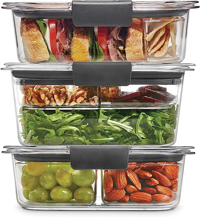 Rubbermaid Leak-Proof Brilliance Food Storage 12-Piece Plastic Containers with Lids | Bento Box S... | Amazon (US)