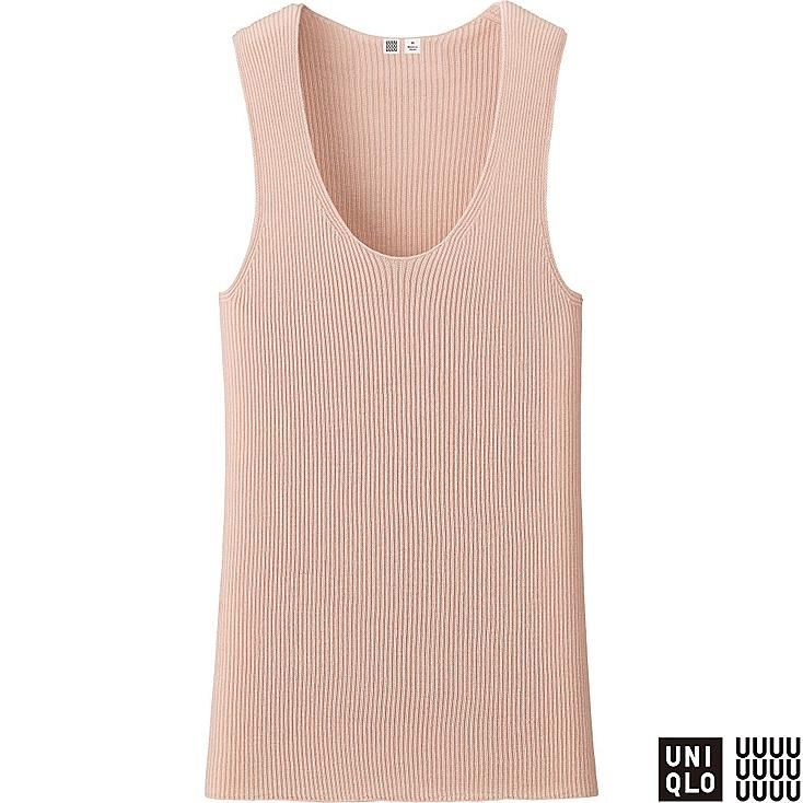 Women's U Cashmere Ribbed Sleeveless Top - Size XS in Pink by UNIQLO | UNIQLO (US)