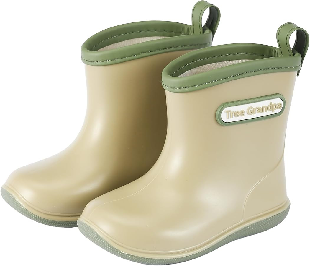 Toddler Kids Rain Boots for Boys Girls Easy-on Lightweight Waterproof Rainboots Baby | Amazon (US)