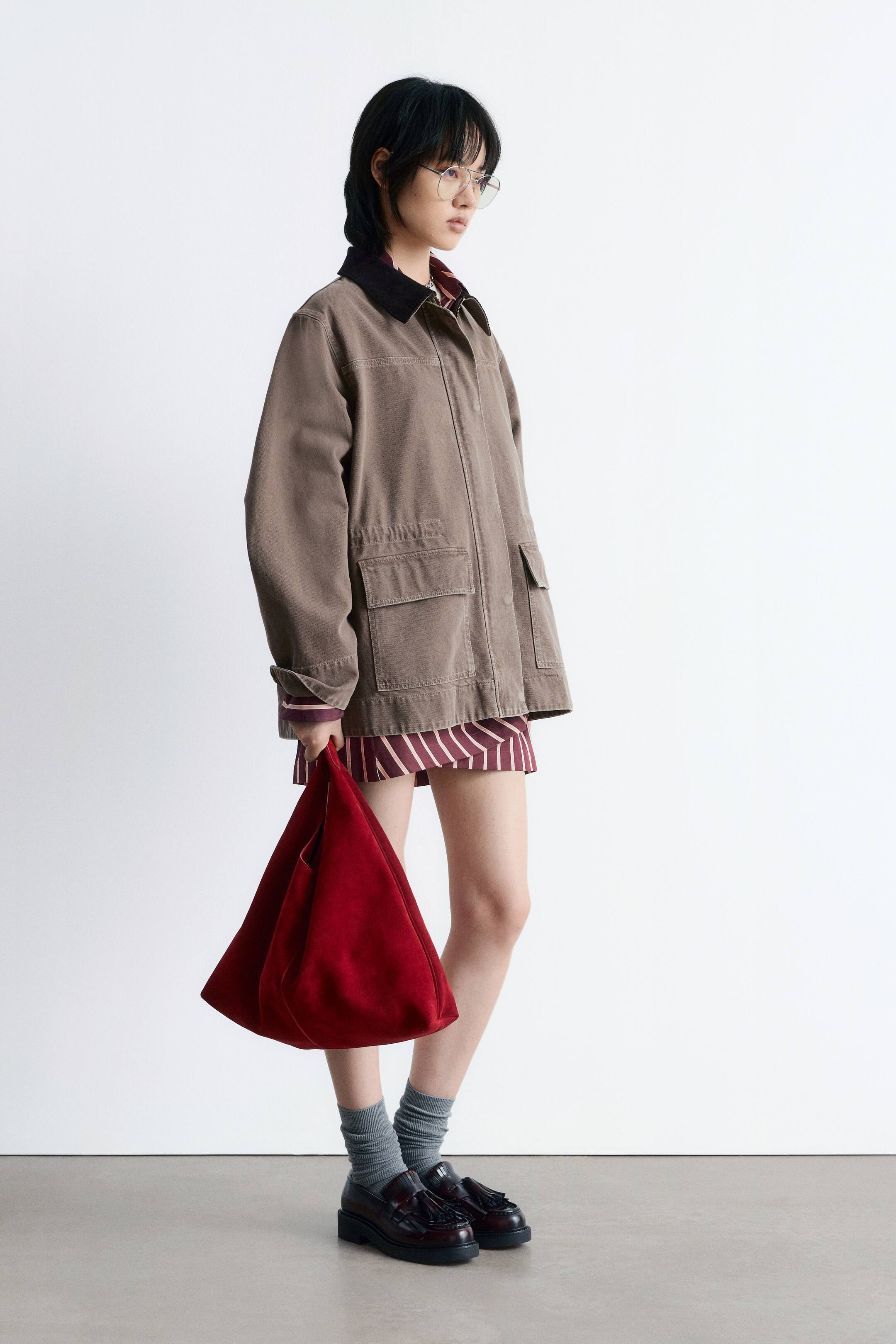 Cord-Collar Denim Jacket - Mole - Ladies | H&M GB | H&M (UK, MY, IN, SG, PH, TW, HK)