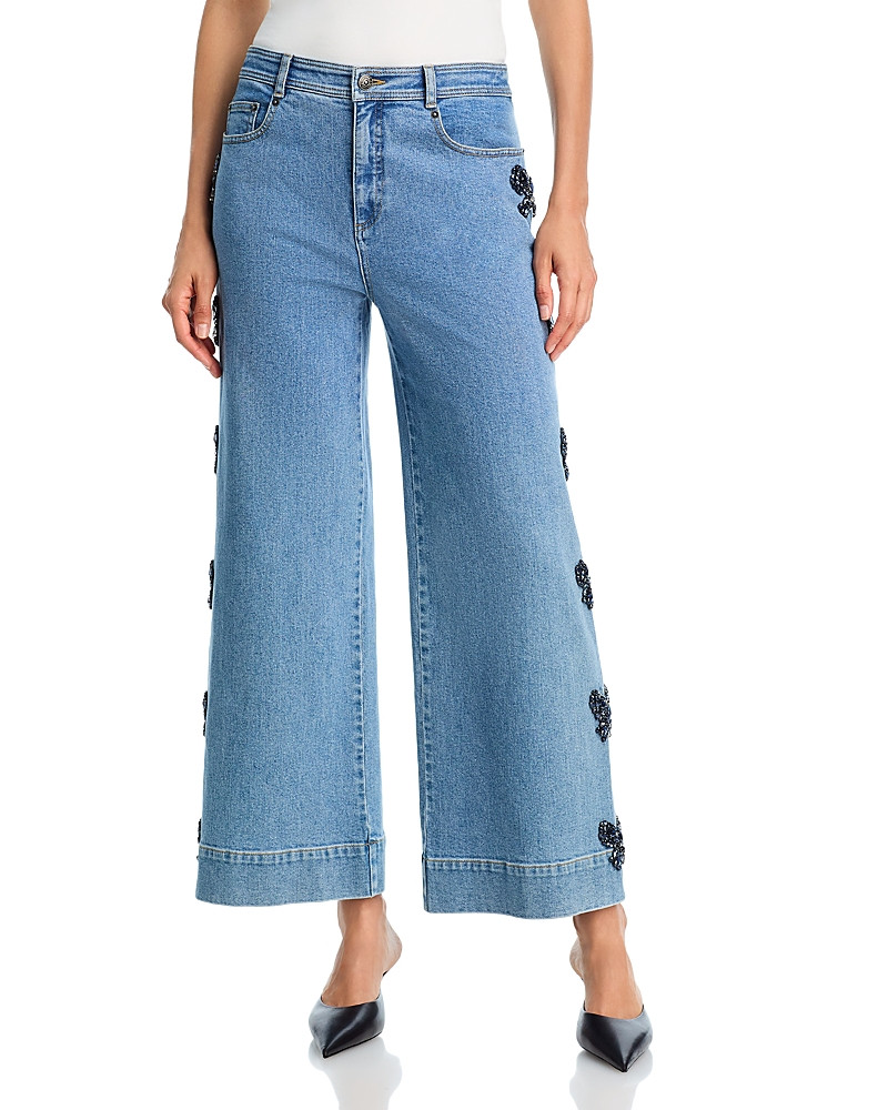 Cinq a Sept Rhinestone Bow Betsy High Rise Jeans in Blue Haze/Sapphire | Bloomingdale's (US)