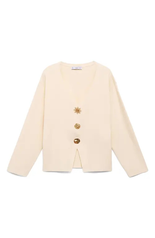 MANGO Knit Jacket in Ecru at Nordstrom, Size Medium | Nordstrom