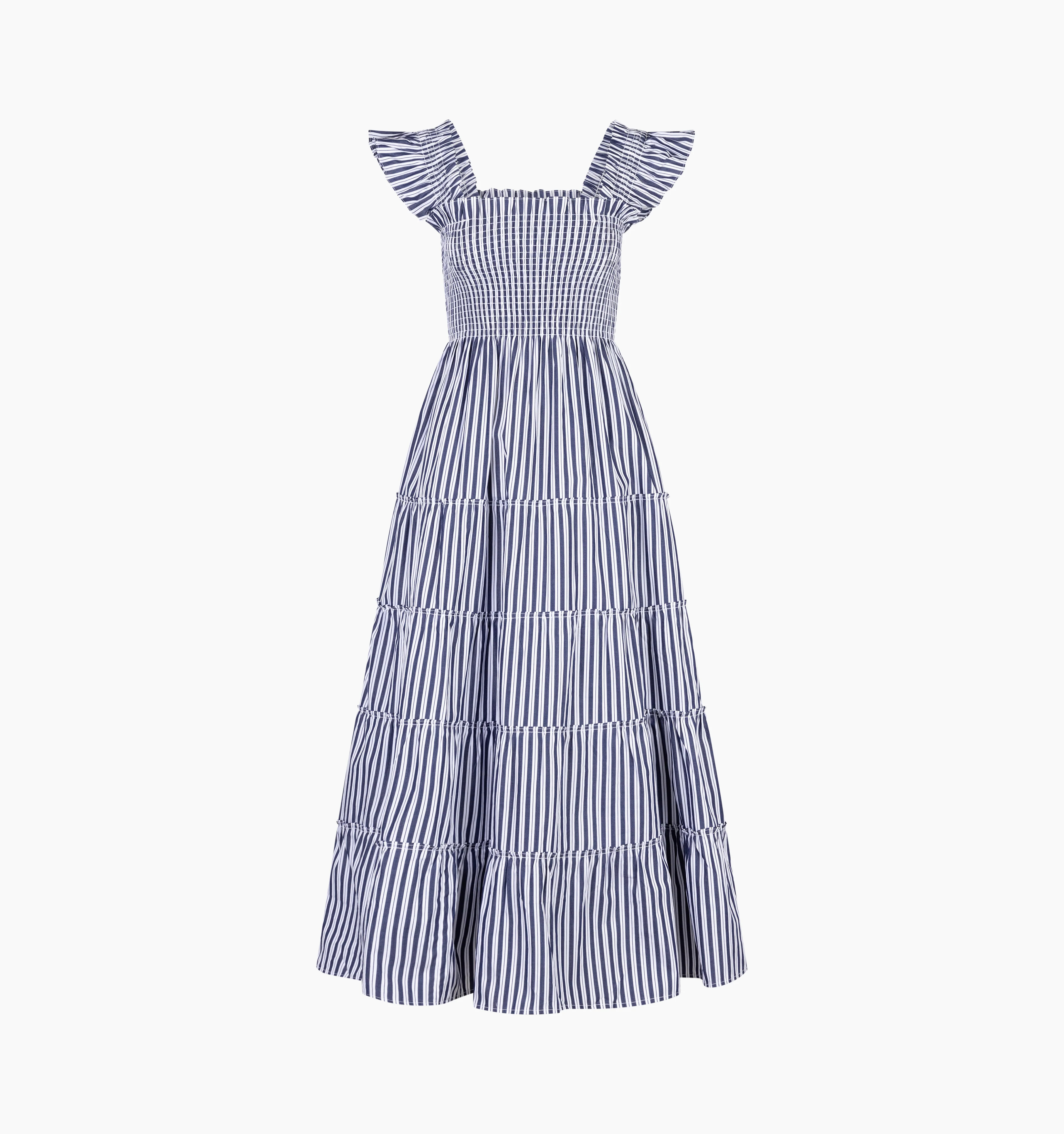 The Ellie Maxi Nap Dress | Navy Stripe / M | ® | 100% Cotton | Hill House Home | Hill House Home US