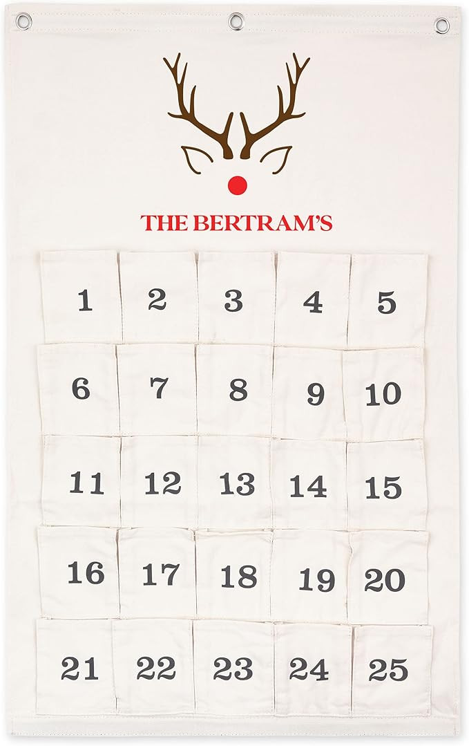 Weddingstar Customizable Reusable Fabric Christmas Advent Calendar - Rudolph | Amazon (US)
